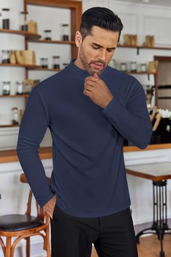 Ekouaer Men's Mock Turtleneck Long Sleeve Turtle Neck Tops Thermal Shirts - image 2