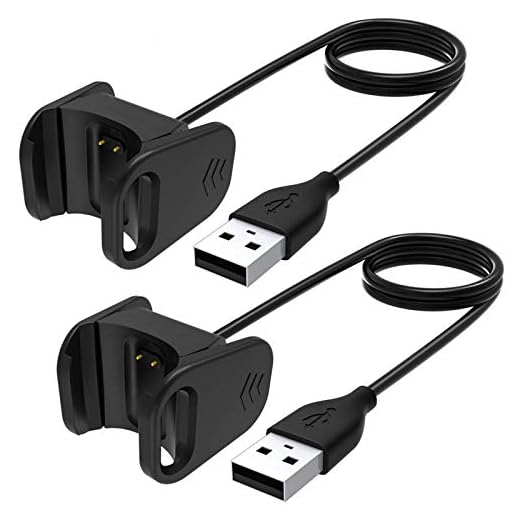 CAVN Laddarkabel Kompatibel med Fitbit Charge 3, [2-paket] [1,8ft + 3,3ft] Ersättning USB-laddningskabeladapter Bärbar Laddare Laddningsstation Laddkabel för Charge 3/SE Kabel