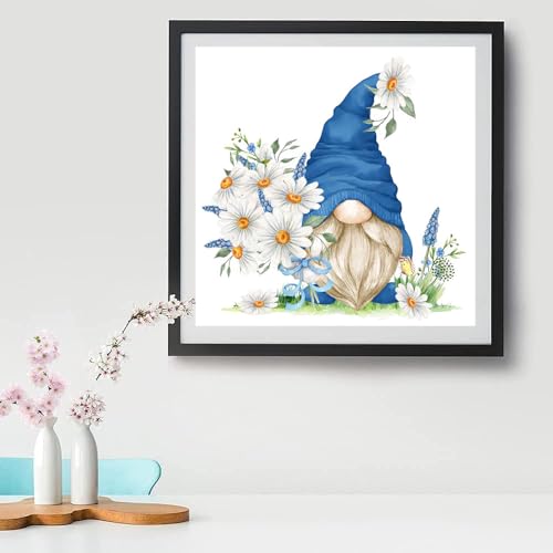 Image of 4 Pack Stamped Cross Stitch Kits for Adults - Gnome Flower Embroidery Kits for Beginners Adults,11 CT Patterns Dimensions Counted Cross Stitch Kits for Adults Arts Craft Kits13.8x13.8-12x16 inch