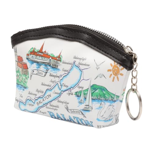 VOCOSTE 1Pcs Money Wallet River Cartoon Coin Purse PU Leather White 10x9cm2