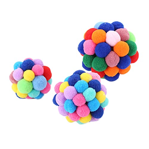 HANABASS Cat Toys Set Bouncy Ball Bell Kitten Toy Balls for Cats for Play Random