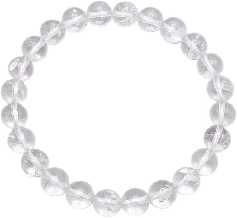 Clear Quartz Beaded Stretch Bracelet Crystal Healing Wellness Fashion Men Women Gift Calm Peace handcrafted accessory