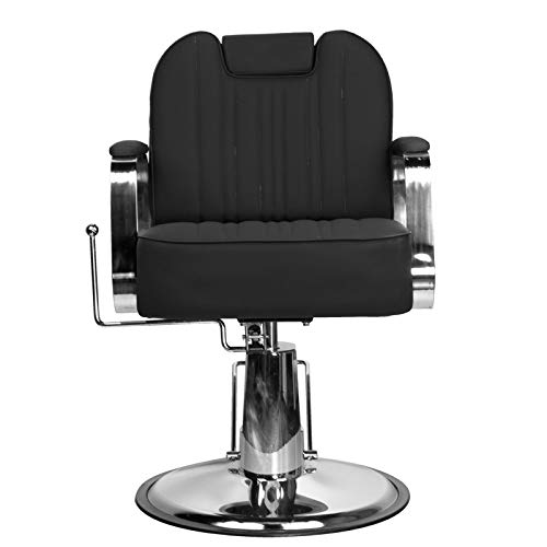 Activeshp Rufo Friseurstuhl Friseursessel Barberstuhl Bedienungsstuhl Friseureinrichtung Schwarz| 360 Grad drehbar | höhenverstellbar mit hydraulikpumpen |