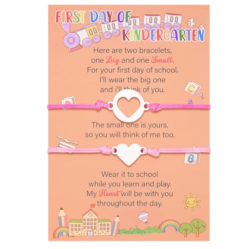 Back to School Supplies, First Day of Kindergarten Bracelet Mommy and Me –...