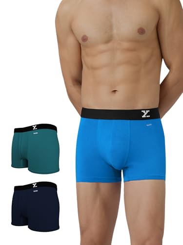 Image of XYXX Men's Aero Super Combed Cotton Trunks | Antimicrobial, Regular Fit, No-Marks Waistband | Underwear for Men Combo (Pack of 3)