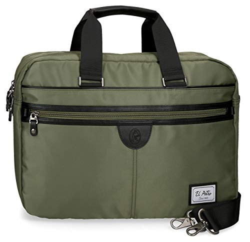 El Potro Pipe Maletín Doble Compartimento Adaptable para Portátil 15 6  Verde 41x30x10