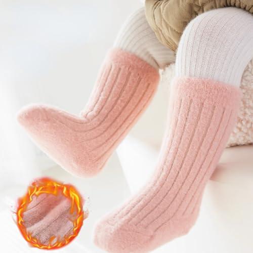 6 Pairs Plush Baby Socks for Warm Autumn Winter, Thick Newborn Infant Mid Calf Socks with Loose Comfort Fit3