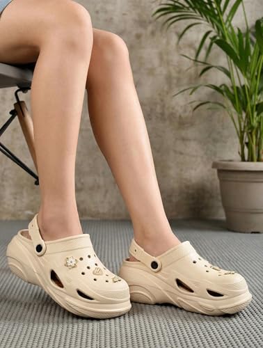 Image of HEALTH FIT SUPER SOFT Comfortable Adjustable Back Strap Clogs & Cute Charms |Waterproof Anti Skid & Lightweight Cushioned Stylish Clogs Mules for Women's & Girl's HFSILK11