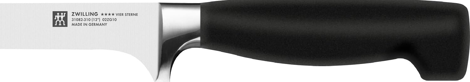 ZWILLING Vier Sterne Lachsmesser 31 cm, Rostfreier Spezialstahl, Ergonomischer Kunststoff-Griff, Schwarz [Made in Germany]