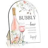 Watercolor Bubbly Bar Sign Sign, Mimosa & Prosecco Bar Sign for Party, Cocktail Signs for Bride Shower, Cocktail Recipe Card Signs, Cocktails Drink Recipe for Baby Shower Bridal Party Decor 8x10 Inch