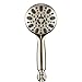 Couradric Handheld Shower Head, 6 Spray Setting High Pressure Shower Head with Brass Swivel Ball Bracket and Extra Long Stainless Steel Hose, Brushed Nickel, 5