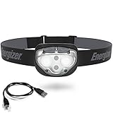 Energizer Rechargeable LED Headlamp, IPX4 Water Resistant, High-Powered Bright LED, Multiple Light Modes, Best Headlight for Camping, Running, Outdoors, Emergency Light, USB Included, Black