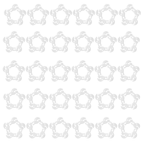 Jyinelx 50 PCS Balloon Arch Clips, White Plastic Balloon Connectors, 1.1 Inch Inner Diameter, Ideal for Weddings, Birthdays, Parties