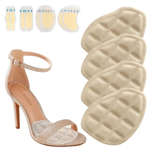 Niifawh Ball of Foot Cushions for Women 2 Pairs | 8ct Gel Blister Bandages for Feet, Blister Cushion for Heel, Toe, No Slip Metatarsal Pads for Reduce Heel, Toe & Foot Pain, Beige