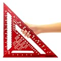 Carpenter Square 12 Inch, Aluminum Rafter Square Carpenter for Woodworking, Sturdy Angle Drawing Measuring Ruler, Layout Tool Alloy Triangle Ruler Protractor for Carpentry, Red