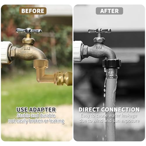 Image of 2 Packs Garden Hose Adapter,90 Degree Hose Elbow For RV Water Hoses,3 /4 inch Garden Hose Connector,Camper Water Hose,Garden Hose Elbow Solid Brass Adapter