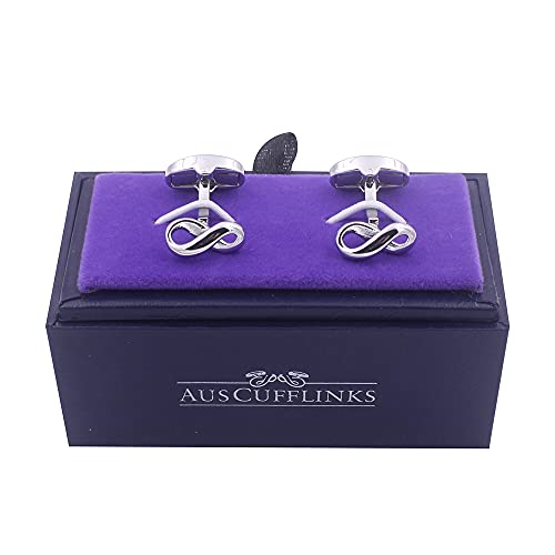 Infinity Silver Cufflinks | Husband Gift For Him Cuff Links For Men | Anniversary Present For Dad #TOP2
