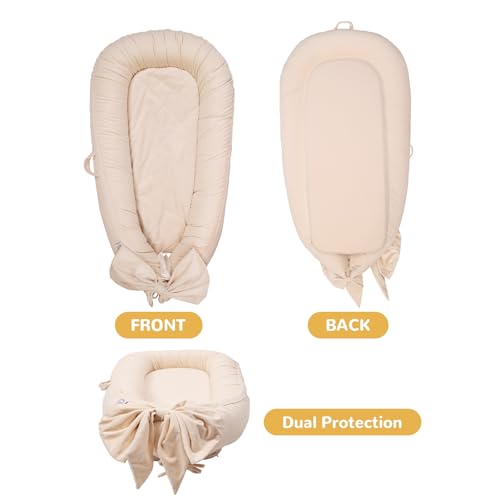 Image of EAQ Baby Lounger, Infant Lounger for Newborn,Portable Baby Nest Cover Breathable & Soft, Newborn Essentials
