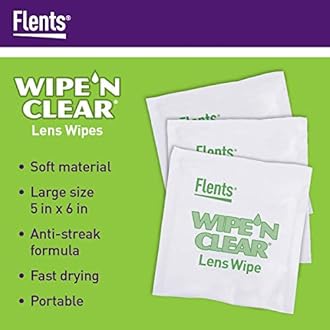 Wipe 'N Clear Lens Cleaning Wipes, Pre-Moistened, Gentle Cleaning, AntiStreak, Fast Drying, 4 Portable Boxes Of 75, 300 Count, Individually Wrapped for Travel & Convenience, Made in the USA