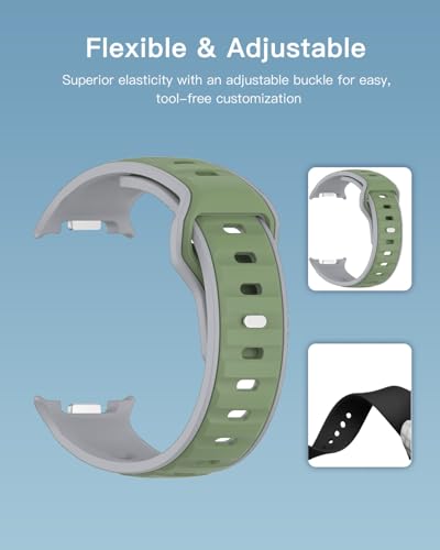 Image of Bands for Samsung Watch 8 Smartwatch,Sport quick-release Silicone Band for Samsung Watch 8,Soft Lightweight & Ventilated Comfort Replacement Smartwatch Strap,Adjustable Wristband
