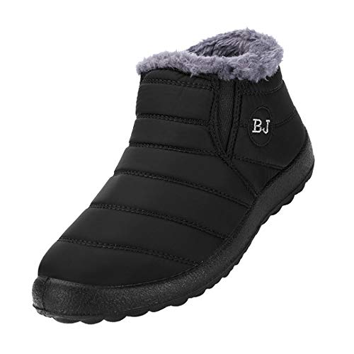 Netursho Women Warm Snow Boots, Winter Anti-Slip Ankle Booties Waterproof Slip On Warm