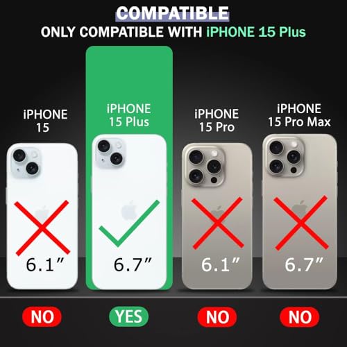 Image of TheGiftKart Genuine Leather Finish Back Cover Case for iPhone 15 Plus | Shockproof Design | Raised Edges for Camera & Screen Protection | Stunning Minimalist Design Case (MagSafe Compatible, Black)