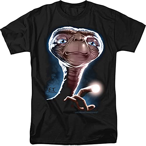 Trevco Men's E.T. The Extra-Terrestrial Short Sleeve T-Shirt, Portrait Black, Small