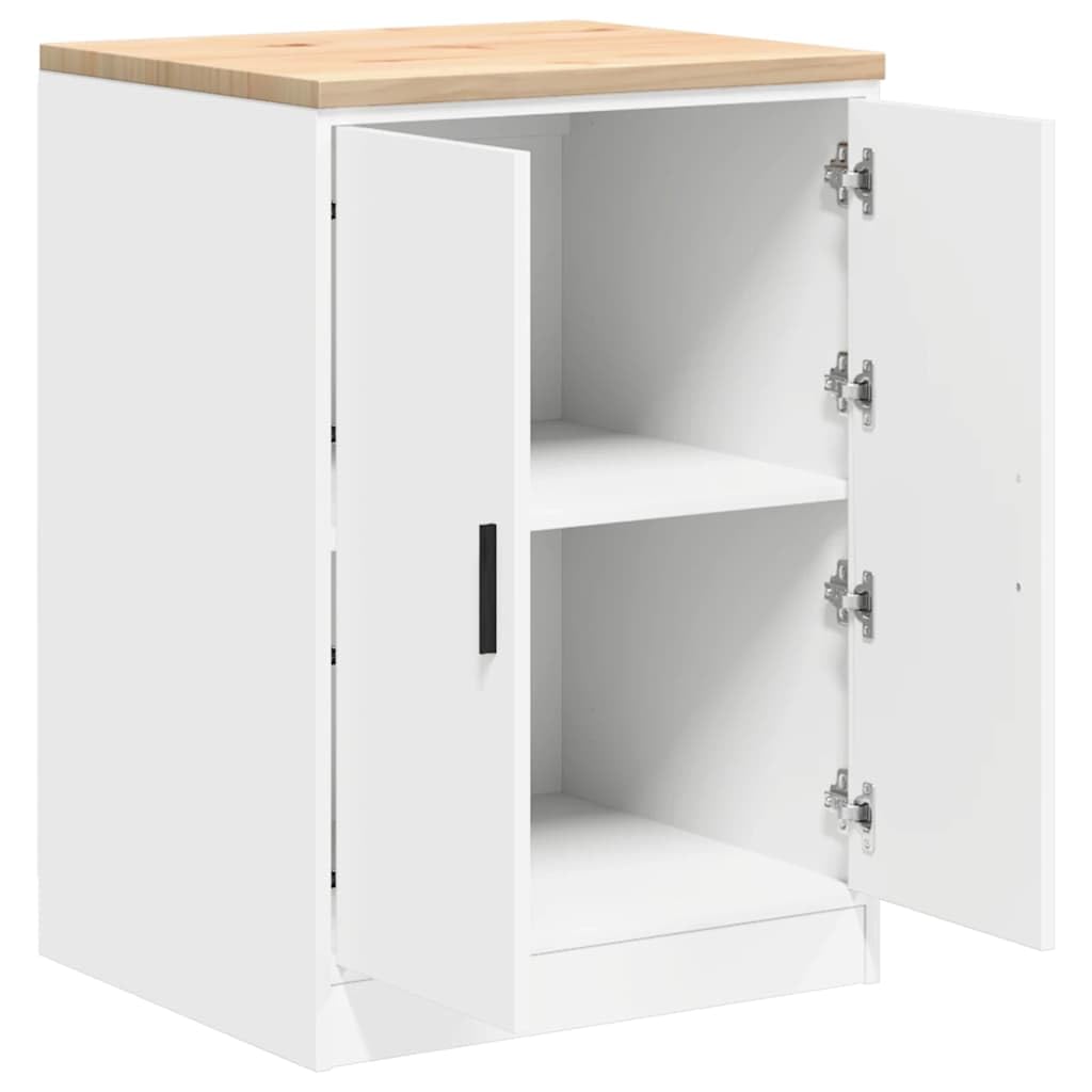 vidaXL Armadietto da Garage Bianco 60x51x85 cm Legno Massello di Pino