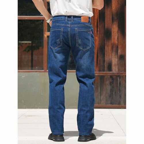 XYGJZ Mens Straight Leg Denim Jeans Regular Fit Long Denim Pants2