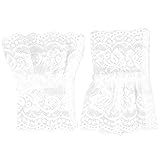 FOMIYES Spitzenbesatz Handgelenksmanschetten Spitze Abnehmbare Fake-Ärmelmanschetten 15 cm Blumenstickerei Spitzenmanschetten Abnehmbares Hemd Falsche Ärmel Damen-Kleideraccessoires
