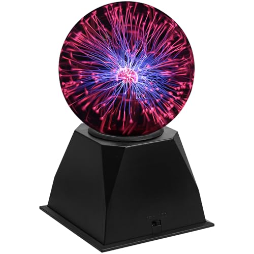 HUAEBSHCTSZ Bola de Plasma Mágica, Flashes Plasma Ball de 5 Pulgadas, Bola Luminosa Bola Electrostática Bola de Relámpagos Sensible al Tacto, Para Decoración Creativa Juguete Educativo Física