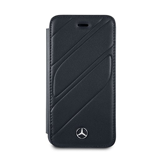 Cg Mobile Mercedes-Benz Phone Case For Iphone Se, 8 & 7 In Navy Organic Collection, Real Leather Protective & Durable Wallet Case With Accessible Ports, Shock Absorption & Signature Logo #TOP4