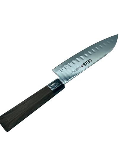 DEVELOMEDYKAL Cuchillo Japonés de cocina Santoku 17 cm Cuchillo santoku, Cuchillo japones, cuchillo de cocina profesional, Japanese knife, cuchillos japoneses profesionales, Medida de 17 cm.
