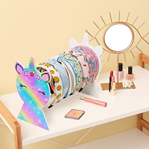 Basumee Organizador de cabelo para meninas, arco de cabelo, suporte para exibição de unicórnio, orga