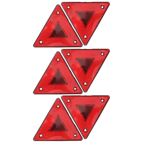 NUOBESTY Lot de 6 Réflecteurs Triangulaires Noirs pour Voiture Panneau D’Avertissement de Véhicule Lent Plastique Résistant aux Intempéries Triangle de Signalisation Sécurité pour
