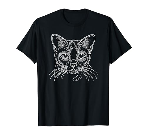Line Art Burmese Cat Burmese Copper Cat Camiseta