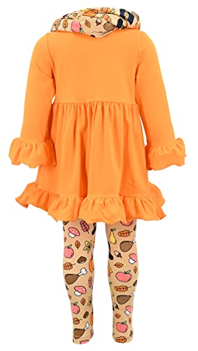 Image of Unique Baby Girls Kids Toddler 3pc Outfit Set Long Sleeve Cotton Blend Tunic Top Leggings and Scarf