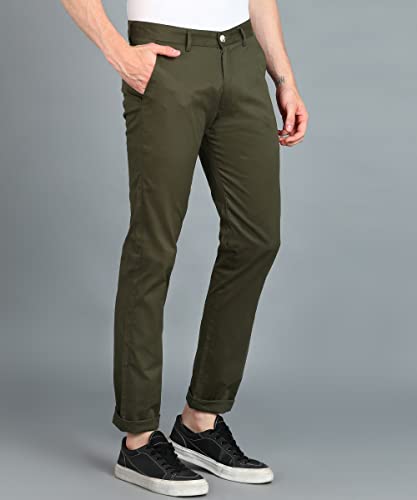 Image of Urbano Fashion Men's Cotton Light Weight Non-Stretch Slim Fit Casual Trousers