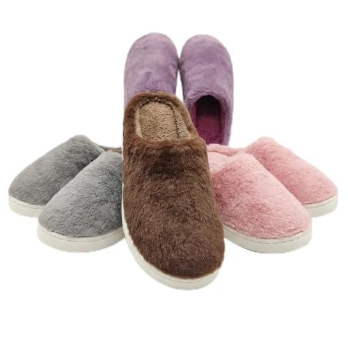 Pantufa Feminina de Pelúcia Nuvem, Solado Antiderrapante, Confortável, para Uso Interno, Disponível em Rosa, Marrom, Cinza e Roxo (CINZA, TAMANHO, BR, Adulto, Numérico, 38)
