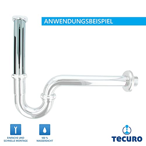 tecuro Tauchrohr für Waschtischsiphon, Ø 32 mm, Länge 200 mm für 1 1/4 Zoll Anschluss, Edelstahl V2A glänzend verchromt