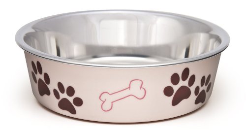 LOVING PETS Bella - Ciotola per Cani in Acciaio Inox, Antiscivolo, Lavabile in lavastoviglie e Resistente ai batteri, Colore Rosa Paparazzi, Misura Media (796 ml)