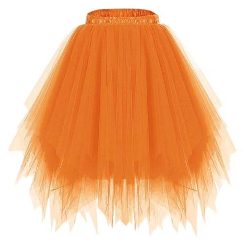 Women's Tutu Skirt Layered Tulle Mesh A-Line Swing Flowy Petticoat Ballet Bubble Puffy 50s Party Short Skirts
