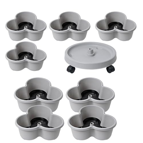 Vertical Garden Planter, 4 Tier Strawberry Tower, Space Saving Watering Design, Mobile Rolling Includes Drip Tray for Easy Maintenance, 12.4x5.31 Inches