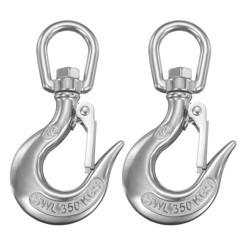 Gancho giratorio de cadena de seguridad 1/4" de acero inoxidable para grúa de barco 2