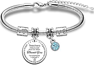 Appreciation Teacher Bracelets for Women Thank You Teacher Gifts Adjustable Snake Bracelet Bangle for Teacher Graduation Birthday Christmas Gifts