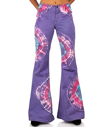 Comycom 70er Boho Batik Schlaghose Rainbow Lila Bunt 40/34 Cover