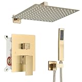 Shower Faucet Rain Shower System with 12 Inches Rainfall Sho...