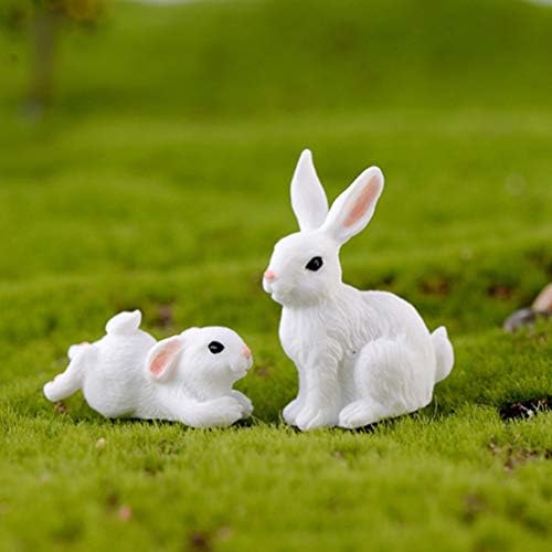 Toddmomy 8Pcs Rabbit Resin Ornament Rabbit Micro Landscape Bunny Figurine Bunny Cupcake Toppers Bunny Toys For Kids