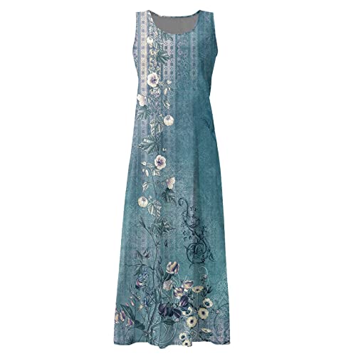 Plus Size Cotton Linen Summer Dresses for Curvy Women 2025 Sleeveless Maxi Vacation Beach Sundresses with Pockets