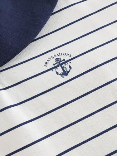 marc & janie Girls Cooling Short Sleeve T-Shirt Comfort Breathable Navy Stripe Crew Neck Tops 550683 5